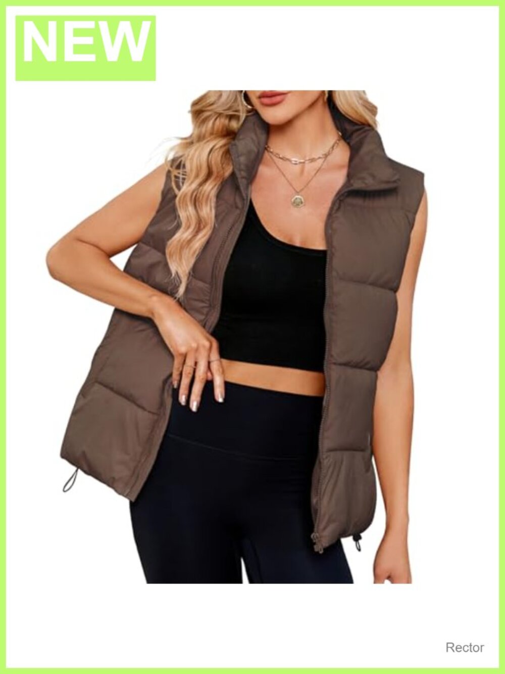 Quilted Puffer Vest Women's Sleeveless Outerwear with Pockets